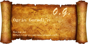 Ogrin Germán névjegykártya